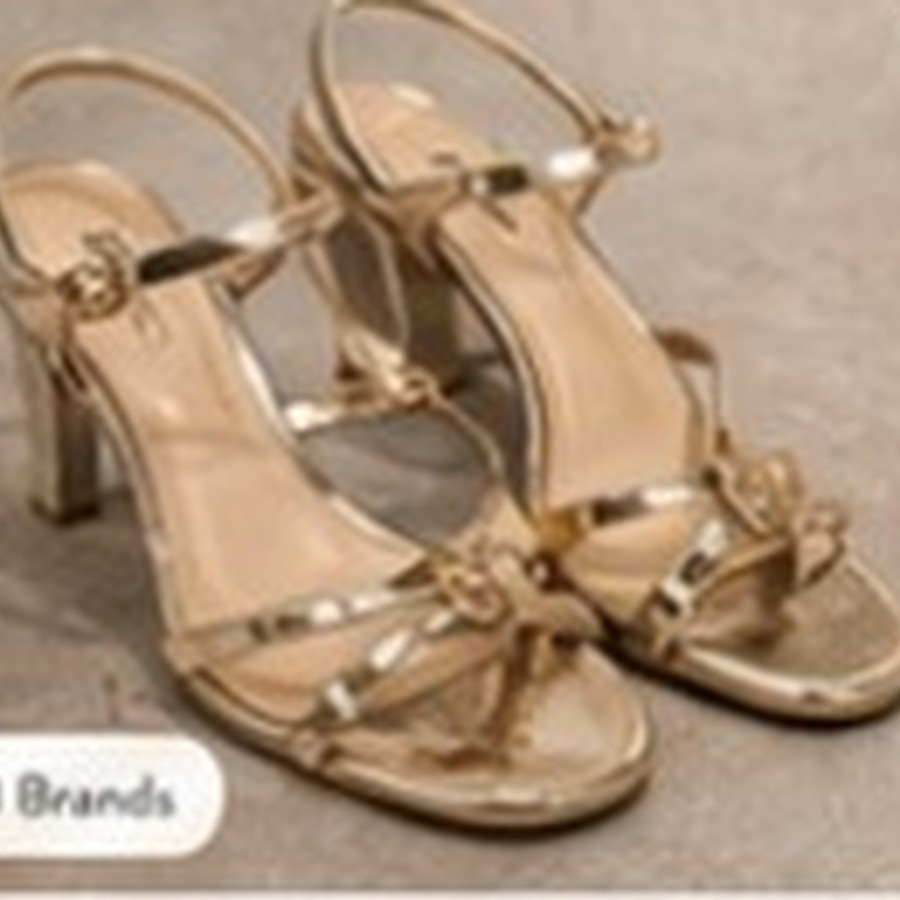 Golden T-Strap Sandal